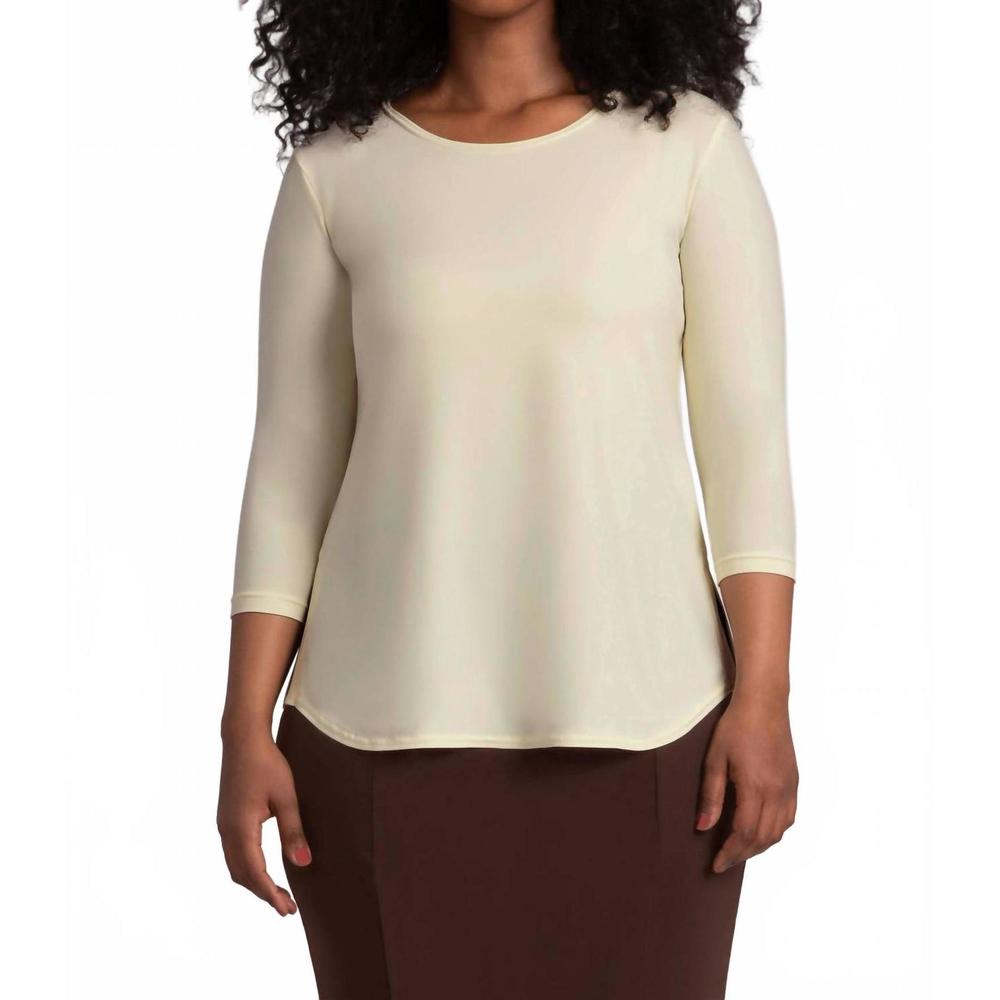NEW SYMPLI go to classic 3/4 sleeve tee in lemon chiffon